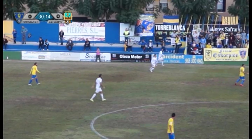 Primera parte del partido Orihuela CF - CD Olimpic